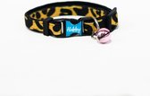 AceHabby Pets Kattenhalsband met belletje Veiligheidssluiting - Halsband Kat - Kattenbandje - Luipaard Patroon