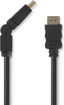 High Speed ​​HDMI™-Kabel met Ethernet | Draaibare HDMI™ Connector | HDMI™ Connector | 4K@30Hz | 10.2 Gbps | 1.50 m | Rond | PVC | Zwart | Polybag