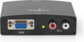 Nedis HDMI™-Converter | VGA Female / 2x RCA Female | HDMI™ Output | 1-weg | 1080p | 1.65 Gbps | Aluminium | Antraciet