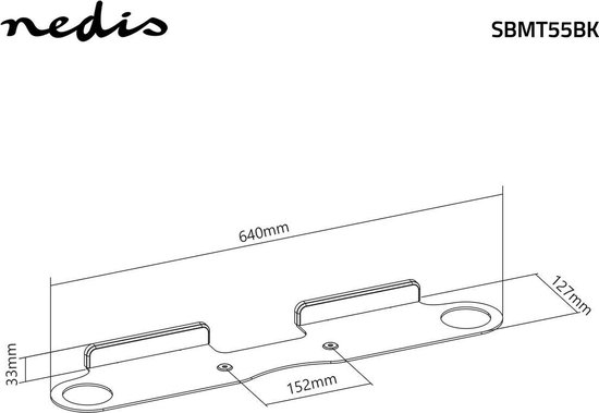 Nedis Soundbar Beugel - Geschikt voor Sonos® Beam™ - Wand - 5 kg - Vast - ABS / Staal - Zwart van Nedis — afbeelding 4