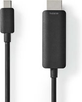 USB-Adapter | USB 3.2 Gen 1 | USB-C™ Male | HDMI™ Connector | 2.00 m | Rond | Vernikkeld | PVC | Zwart | Polybag