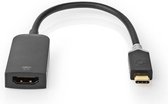 Nedis USB-C Adapter - USB 3.2 Gen 1 - USB-C Male - HDMI Output - 4K@60Hz - 0.20 m - Rond - Verguld - PVC - Antraciet - Window Box met Euro Lock