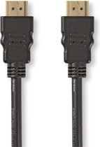 Nedis High Speed ​​HDMI-Kabel met Ethernet - HDMI Connector - HDMI Connector - 1080p@60Hz - 10.2 Gbps - 1.00 m - Rond - PVC - Zwart - Label
