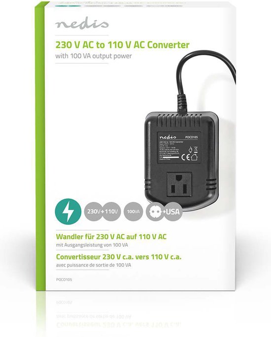 Nedis Power Converter - Netvoeding - 230 V AC 50 Hz - 70 W - Randaarde stekker - Zwart - Nedis