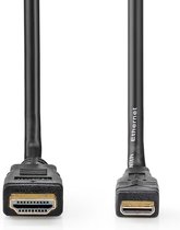 Nedis High Speed ​​HDMI-Kabel met Ethernet - HDMI Connector - HDMI Mini-Connector - 4K@30Hz - 10.2 Gbps - 3.00 m - Rond - PVC - Zwart - Envelop