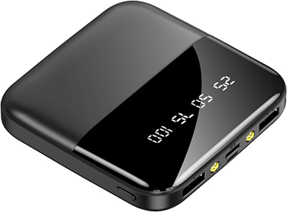Nuvance - Mini Powerbank 10000 mAh - 3 USB-poorten - Opladen 10W - Powerbank Geschikt voor Smartphones als Samsung en iPhone - Inclusief Kabel - Mobiele oplader - Externe oplaadbare batterij - Zwart