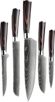 Shinrai Japan™ - 5-delige Japanse Damascus Messenset - Geleverd in luxe geschenkdoos
