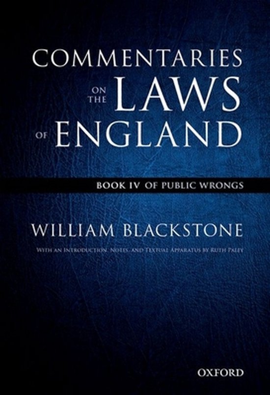 Commentaries On Laws Of England Book IV - cover