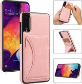 Samsung Galaxy A50 Lederen Hoesje | Back Cover Telefoonhoesje | Pasjeshouder | Roze