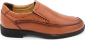 Heren instappers- Comfort schoenen 248- Leather- Cognac- Maat 43