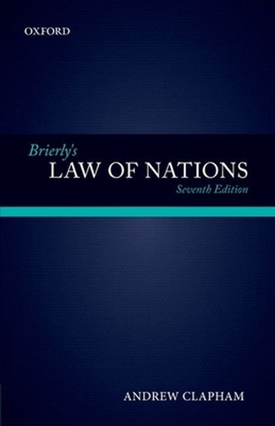 Brierlys Law Of Nations Introduction To - cover