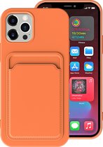 Coque Arrière Apple iPhone 12 | iPhone 12 Pro | Étui pour téléphone | Porte-cartes | Orange