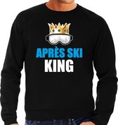 Apres ski trui Apres ski King zwart  heren - Wintersport sweater - Foute apres ski outfit/ kleding/ verkleedkleding L