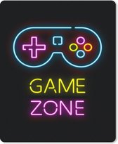 Gaming Muismat - Mousepad - 19x23 cm - Controller - Game - Neon - Zwart - Quotes - Game zone - Geschikt voor Gaming Muis en Gaming PC set - Schoolspullen tieners