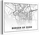 Décoration murale Métal - Peinture Aluminium - Carte - Montagnes op Zoom - Pays- Nederland - 30x20 cm - City Map