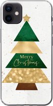 Geschikt voor iPhone 12 mini hoesje - Kerstboom - Merry Christmas - Spreuken - Quotes - Kerst - Siliconen Telefoonhoesje