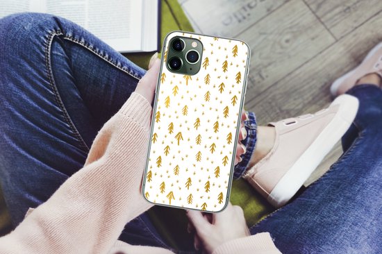 Coque iPhone 11 Pro - Branche de sapin - Noël - Or - Motif - Coque de téléphone en Siliconen