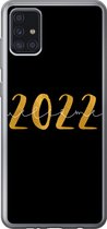 Geschikt voor Samsung Galaxy A52 5G hoesje - Nieuwjaar - Goud - Welcome 2022 - Spreuken - Quotes - Siliconen Telefoonhoesje