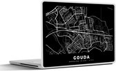 Laptop sticker - 12.3 inch - Kaart - Gouda - Zwart - 30x22cm - Laptopstickers - Laptop skin - Cover