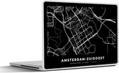 Laptop sticker - 14 inch - Kaart - Amsterdam-Zuidoost - Zwart - 32x5x23x5cm - Laptopstickers - Laptop skin - Cover