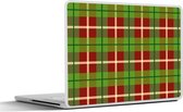 Laptop sticker - 10.1 inch - Plaid - Groen - Patronen - 25x18cm - Laptopstickers - Laptop skin - Cover