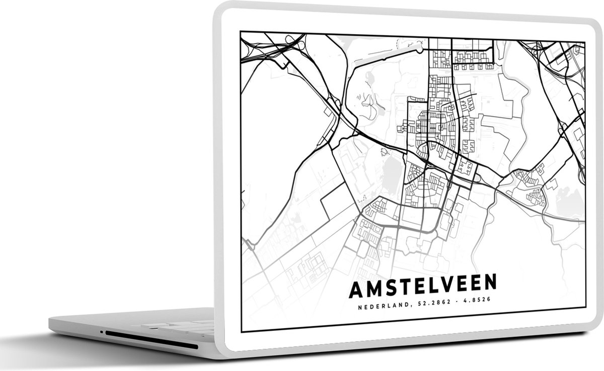 Laptop sticker - 10.1 inch - Kaart - Nederland - Amstelveen - 25x18cm - Laptopstickers - Laptop skin - Cover
