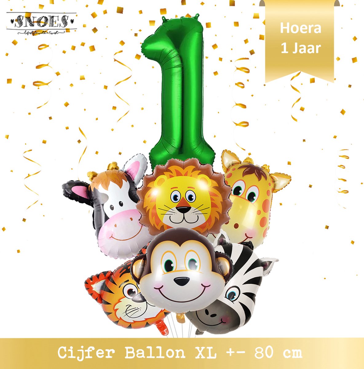 Jungle Decoratie Verjaardag Versiering Pakket Safari Zwart Wit Met Dieren Ballonnen En Slinger Jongen