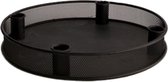 Kandelaars - dinnercandle houder metal ø28x4cm - black - 28x4x