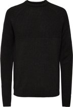 Only & Sons Trui Onskelvin 5 Struc Crew Neck Knit 22017445 Black Mannen Maat - XS