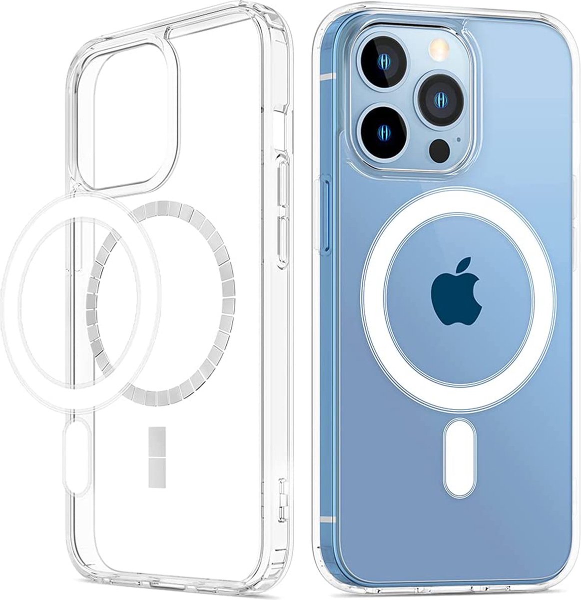 YONO Hoesje geschikt voor iPhone 13 Pro met Draadloos Opladen Functie - Shock Proof Magnetische Case - Transparant