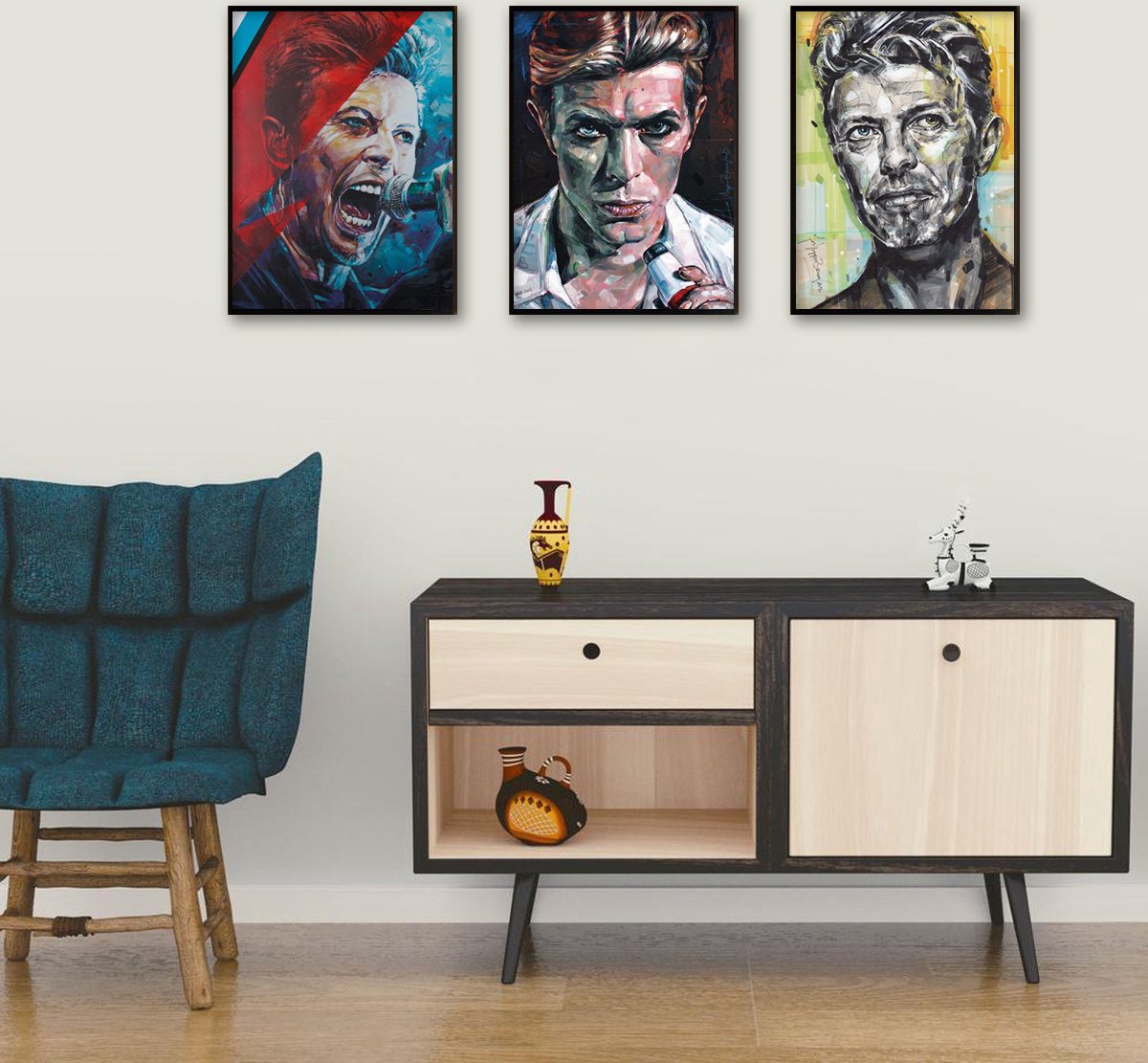 Passionforart.eu Poster - David Bowie - 30 X 40 Cm - Multicolor Full colour