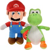 Super Mario Pluche Knuffel Set (Mario 28 cm + Yoshi 27 cm) | Nintendo Mario Bros Plush Toys Mario + Yoshi