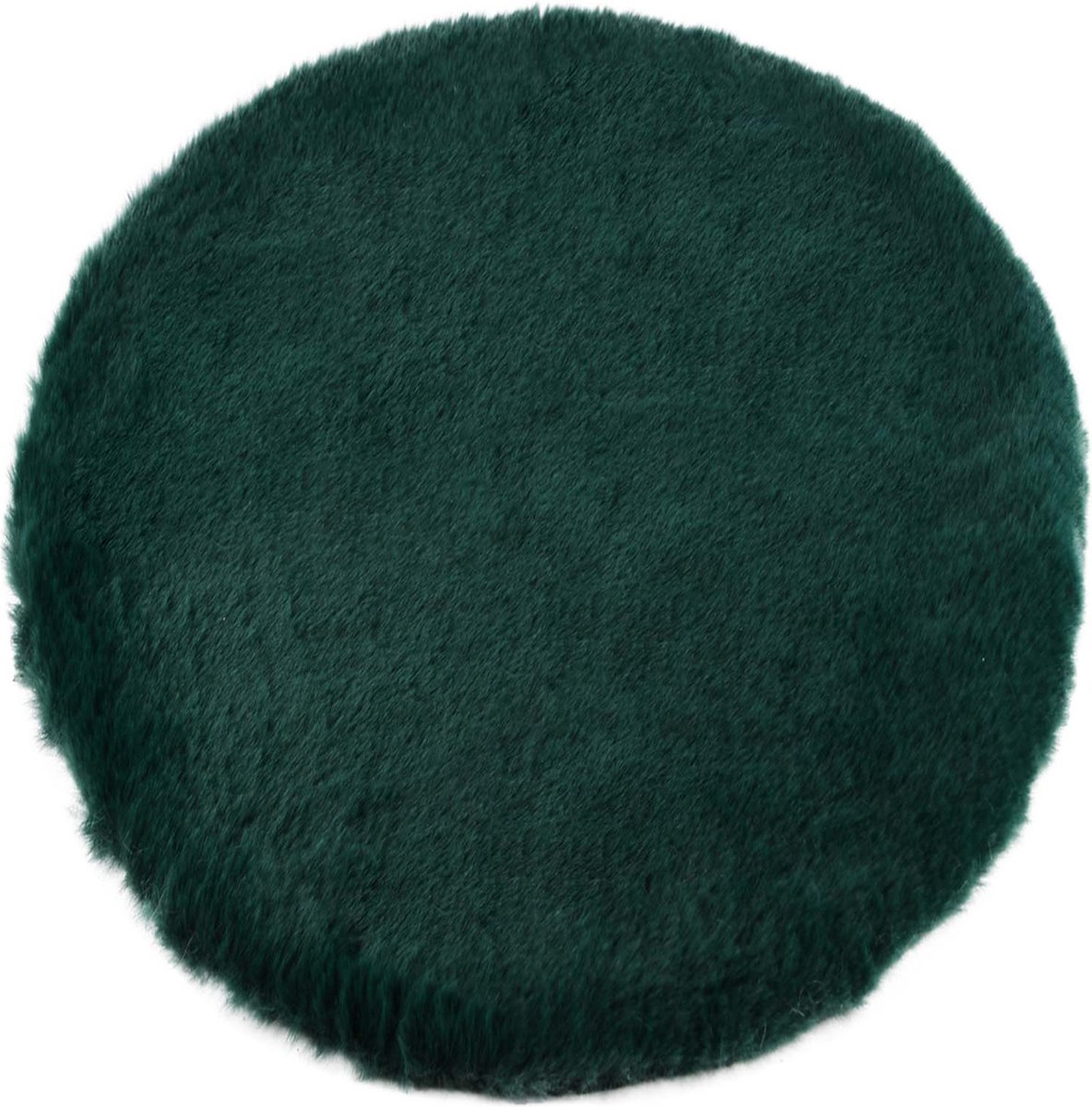 Decomat rond / onderzetter / imitatiebont / decoratie - Groen - ø 40 cm