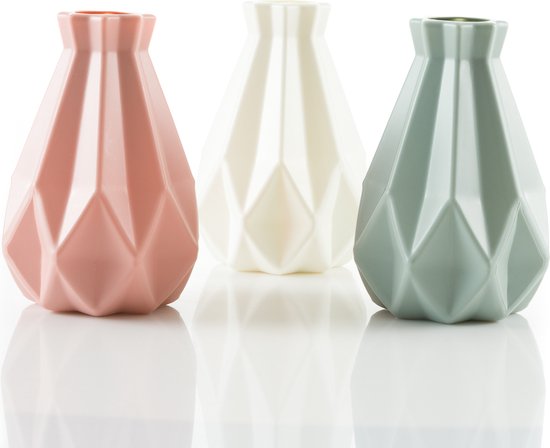 Vase à fleurs incassable blanc - vase design en plastique | bol