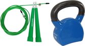 Tunturi - Fitness Set - Springtouw Groen - Kettlebell 12 kg