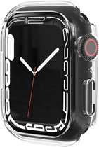Strap-it PC Hardcase bescherming - Geschikt voor Apple Watch case 41 mm - Hoesje geschikt voor Apple Watch 7/8 case - Transparant - iWatch cover voor maat 41 mm