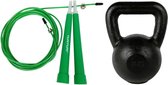 Tunturi - Fitness Set - Springtouw Groen - Kettlebell 16 kg