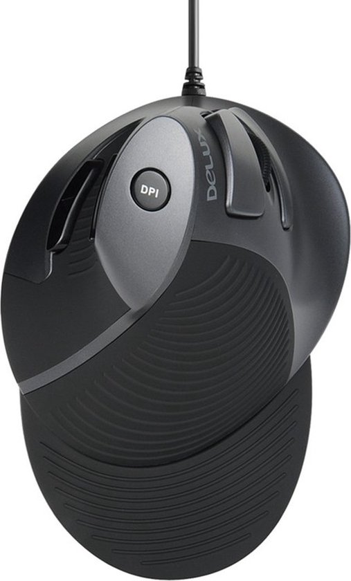 DELUX Verticale muis draadloos, ergonomische muis met BT 4.0 en 2.4G