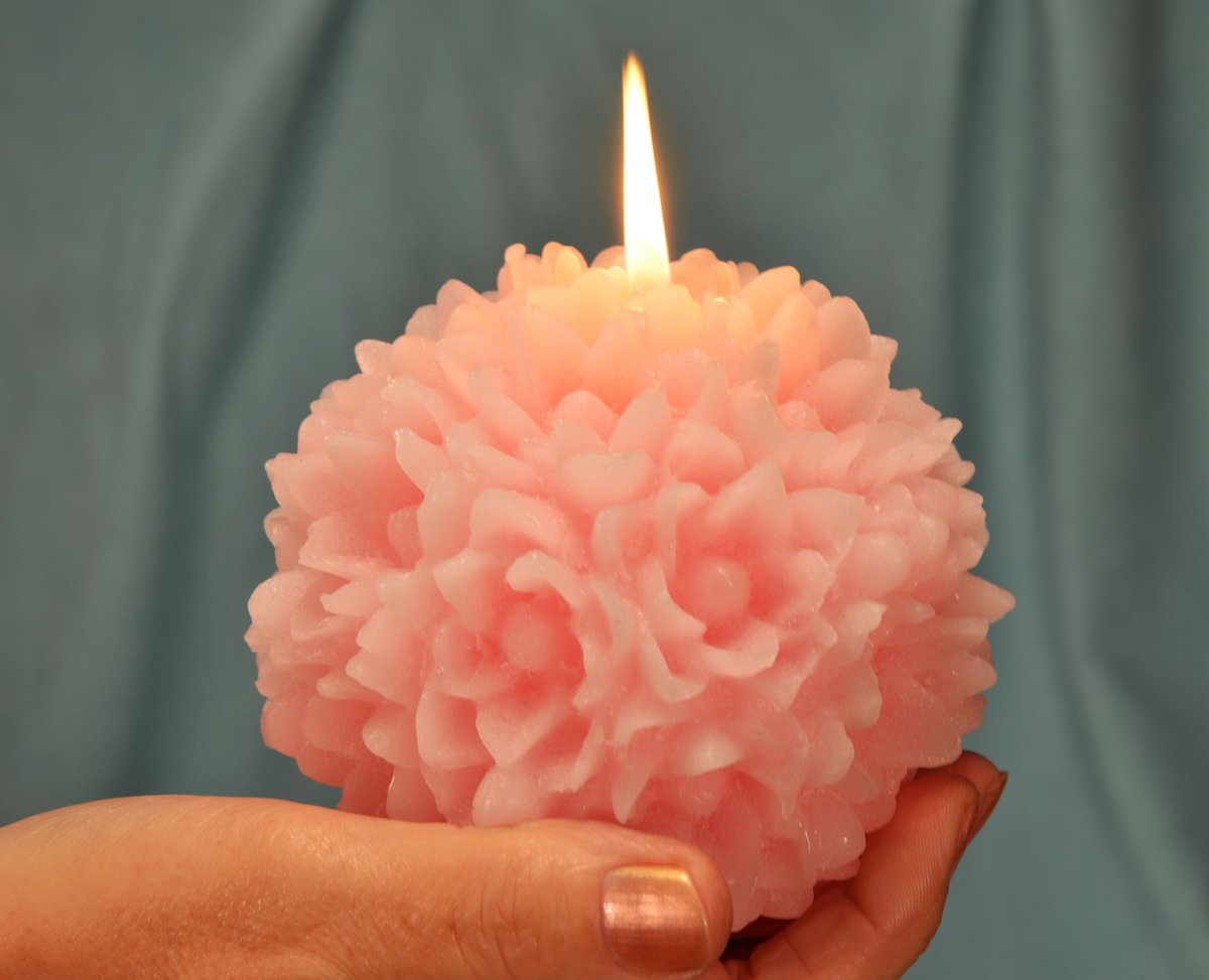 Candles by MilaNNE - Exclusieve Sneeuwvlokkaars ROZE, doorsnede 12cm