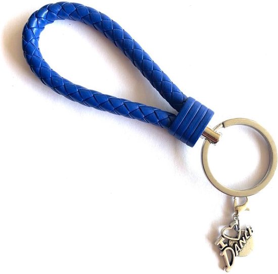 Porte-clés - Blauw foncé - Danse - Danse - J'aime la Danse - Ballet - Sport - Pendentif - Cuir - Couleur - SportPresent - Bijoux de sport - Équipe - Cadeau d'équipe