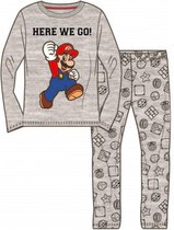 Super Mario pyjama - grijs - Maat 128 / 8 jaar - Licentie