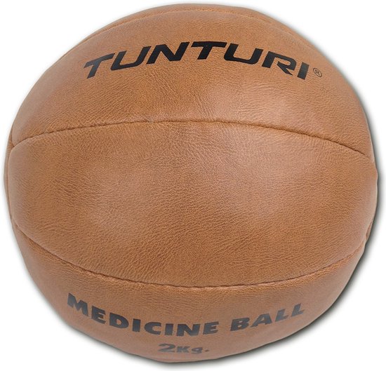 Tunturi Medicijnbal - Medicine Ball - Wall Ball - 2kg - Kunstleder - Bruin  - Incl.... | bol.com