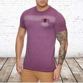 Heren t-shirt violento bordeaux -Violento-XL-t-shirts heren