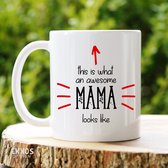 This Is An Awesome Mama - Cadeautjes voor vrouwen - Moederdag cadeau - Moederdag - Cadeau voor moeder - Mokken en bekers - Cadeau voor vrouw - Valentijndag - Theeglazen - Koffiemok