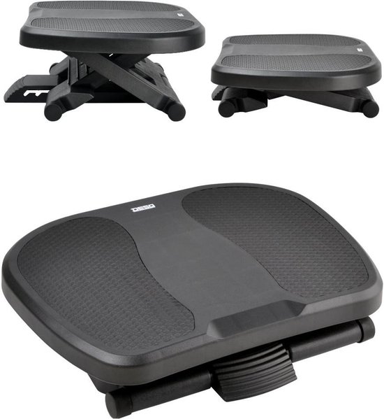 Unilux Footrest, Height Adjustable and Non-slip, Black, 43x33.8x12.2cm Unilux Footrest, Height Adjustable and Non-slip, Black, 43x33.8x12.2cm