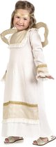 Limit - Engel Kostuum - Hemelse Engel Met Gouden Vleugels - Meisje - wit / beige - Maat 122 - Kerst - Verkleedkleding