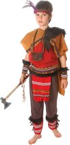 Limit - Indiaan Kostuum - Rocky Mountians Indiaan Woeste Wolf - Jongen - rood,bruin - Maat 158 - Carnavalskleding - Verkleedkleding