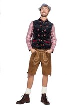 Boeren Tirol & Oktoberfest Kostuum | Tausend Rosen Oktoberfest Vest Fluweel Man | Maat 58 | Bierfeest | Verkleedkleding