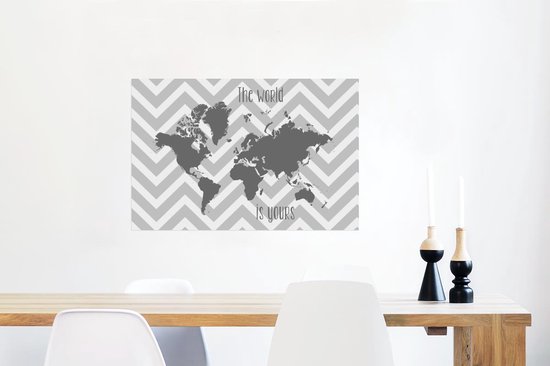 D coration Murale Une Carte Du Monde Grise Avec Texte Anglais Noir d-coration-murale-une-carte-du-monde-grise-avec-texte-anglais-noir