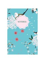 Notitieboek - A5 - Turquoise - Japan - Lijntjes - Gelijnd - Softcover - Elastiek - Werk - Studie - School - Cadeau - Relatiegeschenk